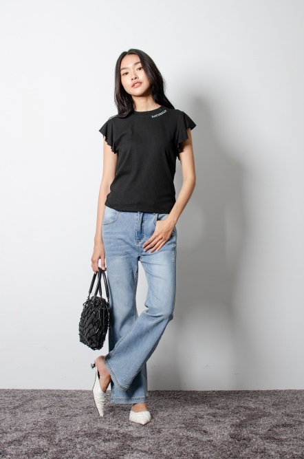 波浪袖合身上衣