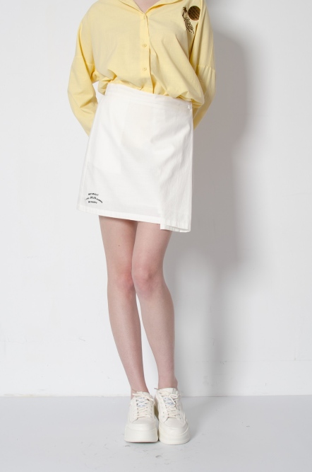 SUMMER棉麻刺繡短裙