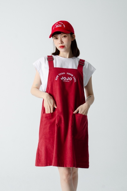 百搭刺繡吊帶裙