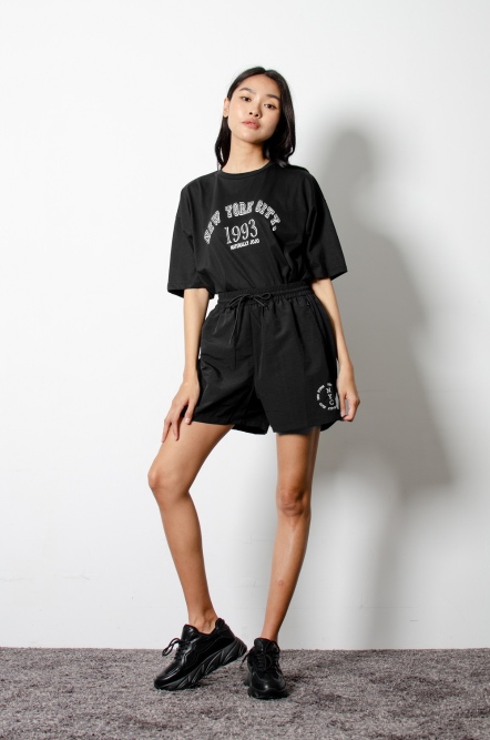 NYC刺繡工裝短褲