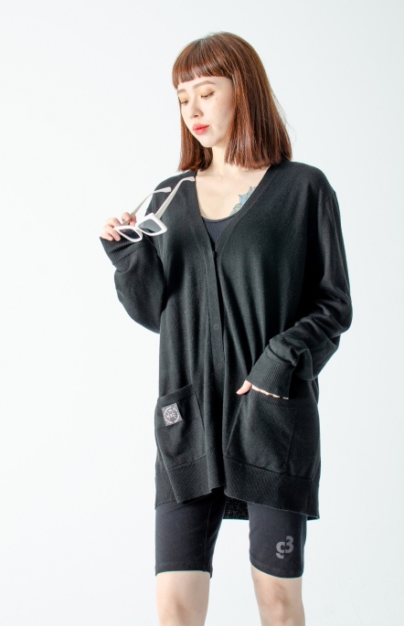 經典薄長袖針織罩衫