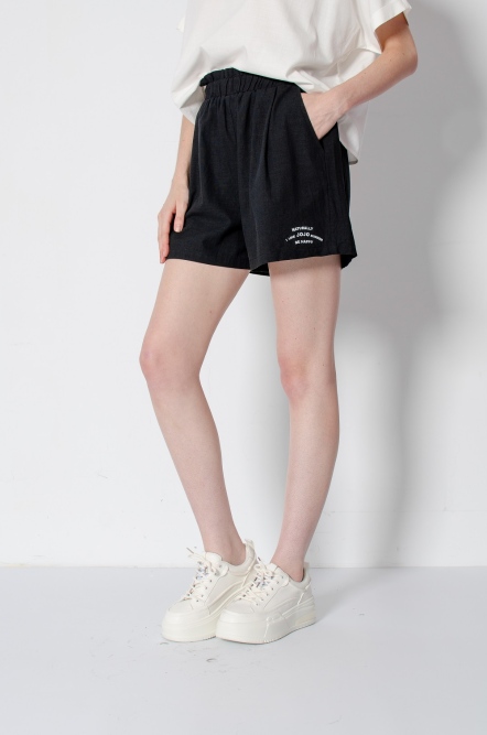 SUMMER棉麻刺繡短褲