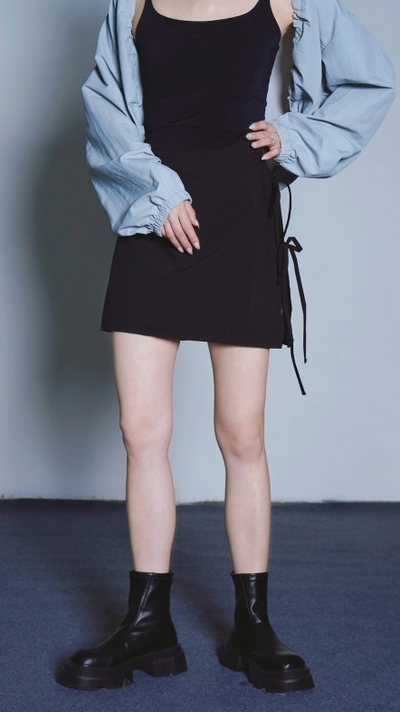 休閒雙綁繩褲裙