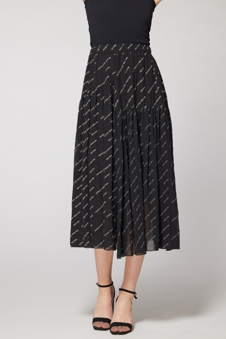 JOJO印花細褶長裙