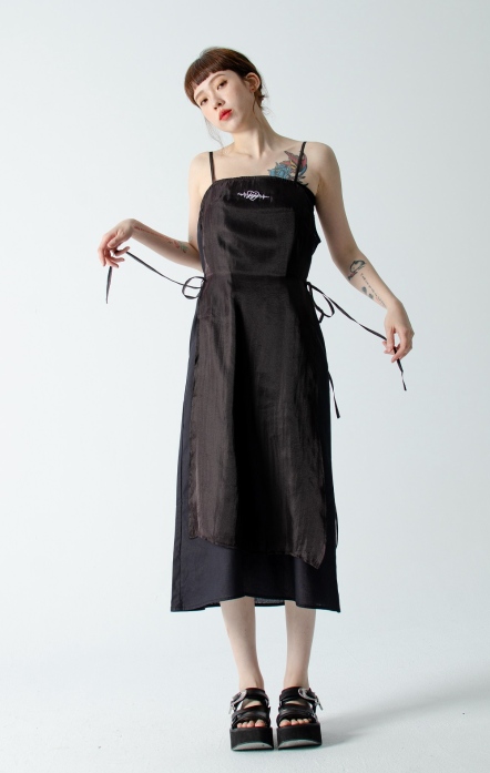 J心雙層吊帶洋裝