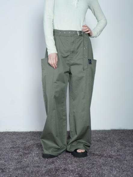 超寬大褲管長褲