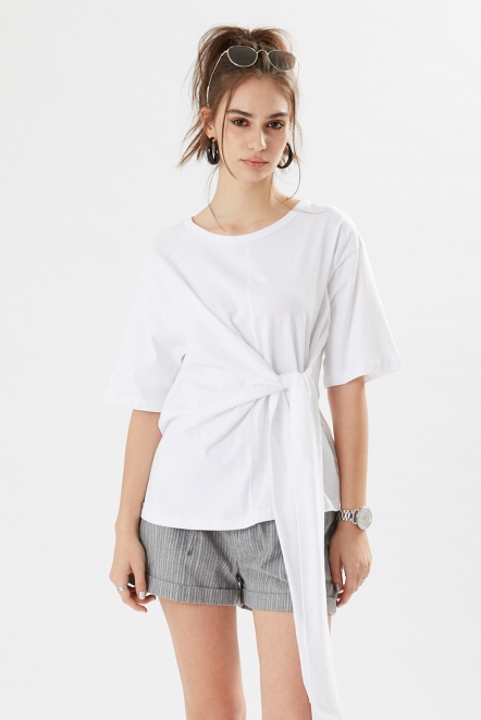 前綁帶設計落肩T