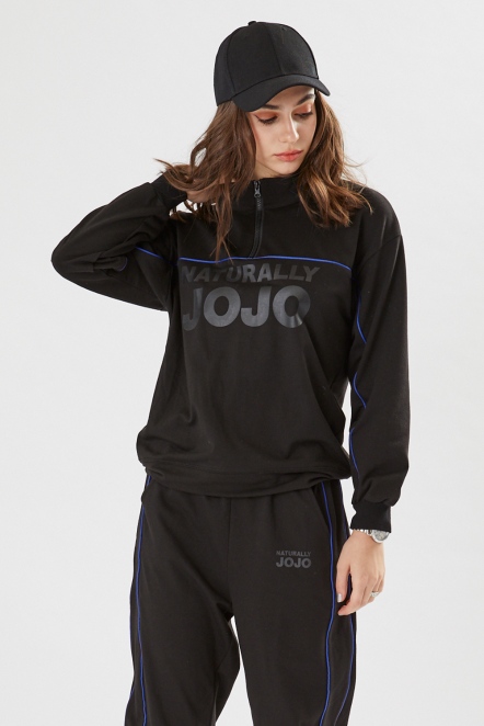 撞色出芽印字上衣