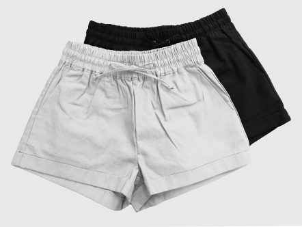 鬆緊腰頭棉麻短褲